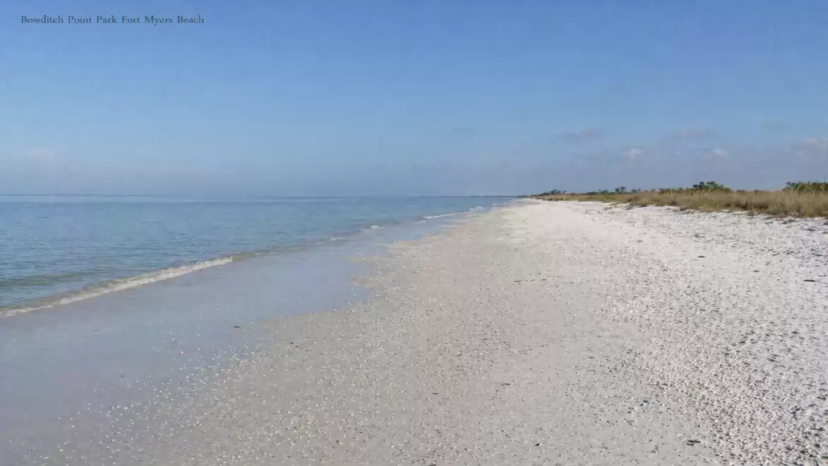 A long, pristine sandy beach beside a clear blue ocean under a cloudless sky.
