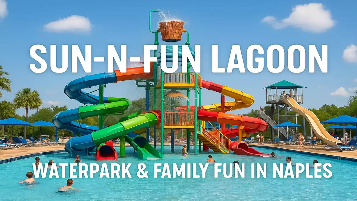 Colorful water slides at Sun-N-Fun Lagoon water park, perfect for family fun in Naples.