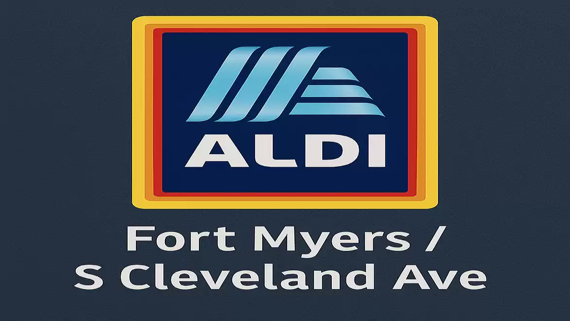 ALDI logo with location Fort Myers, South Cleveland Ave.