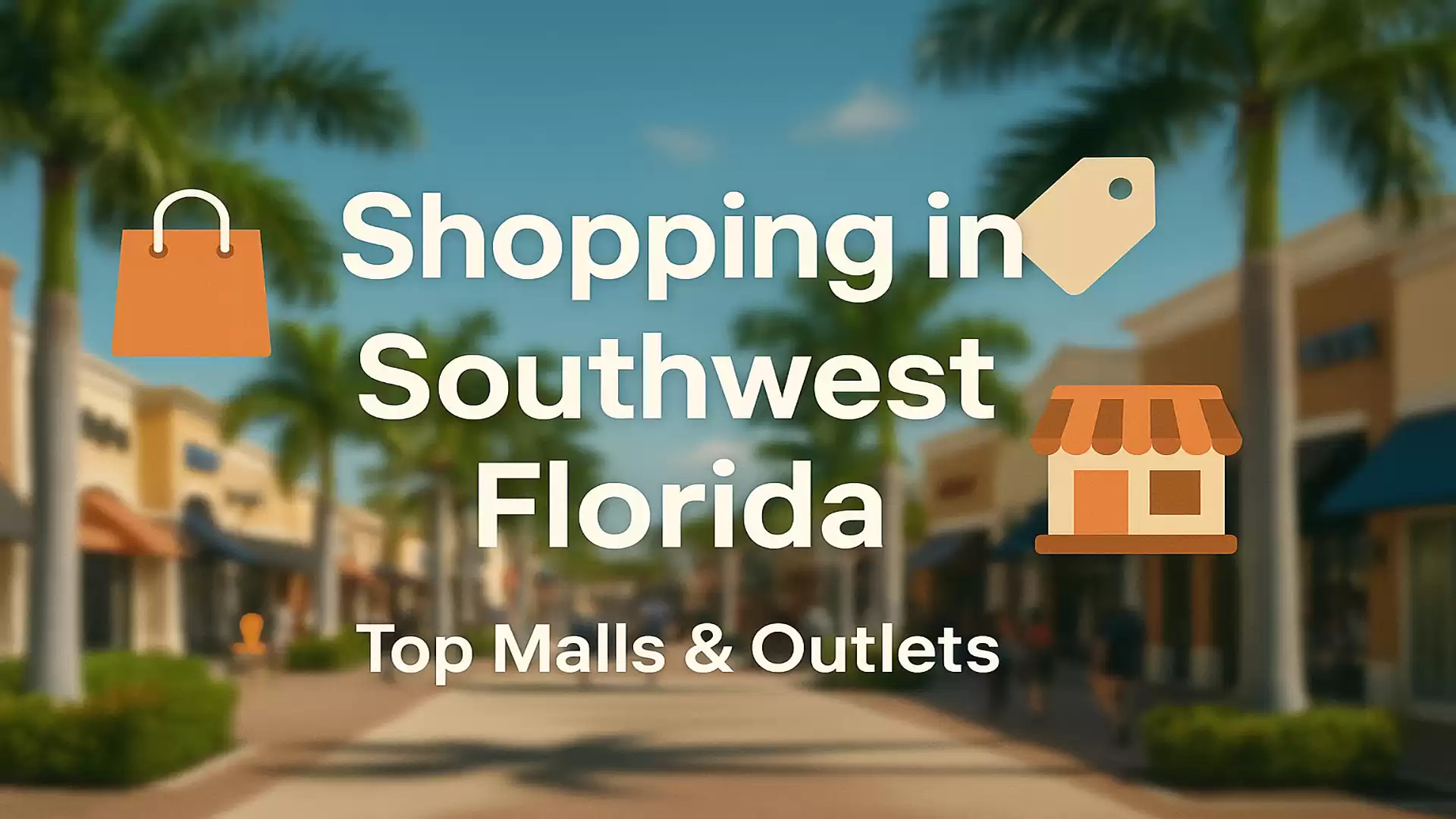 Shopping in Southwest Florida, Top Malls & Outlets, palm-lined street with shops
