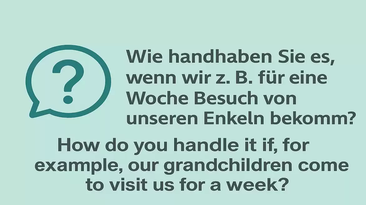 Question on light green background: How do you handle it if, for example, our grandchildren come to visit us for a week?