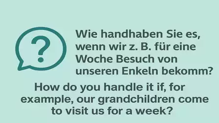 Question on light green background: How do you handle it if, for example, our grandchildren come to visit us for a week?