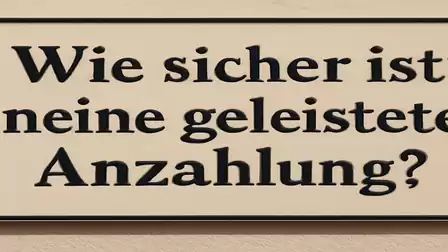 A sign with the text 'How secure is a down payment made?'