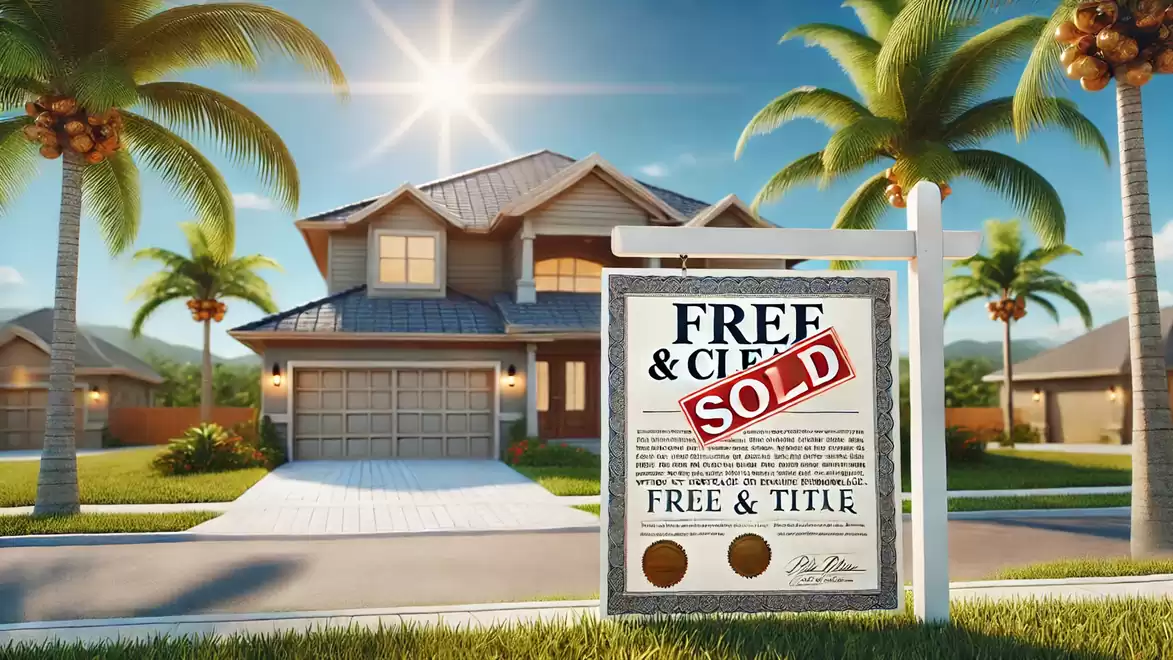 Sold house with palm trees in a sunny neighborhood and a 'Sold' sign in the foreground.