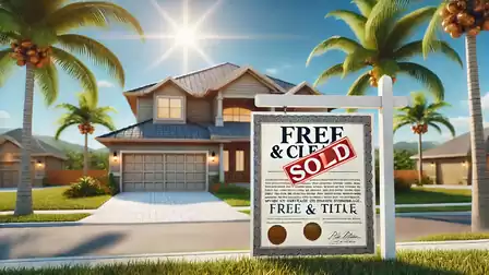 Sold house with palm trees in a sunny neighborhood and a 'Sold' sign in the foreground.