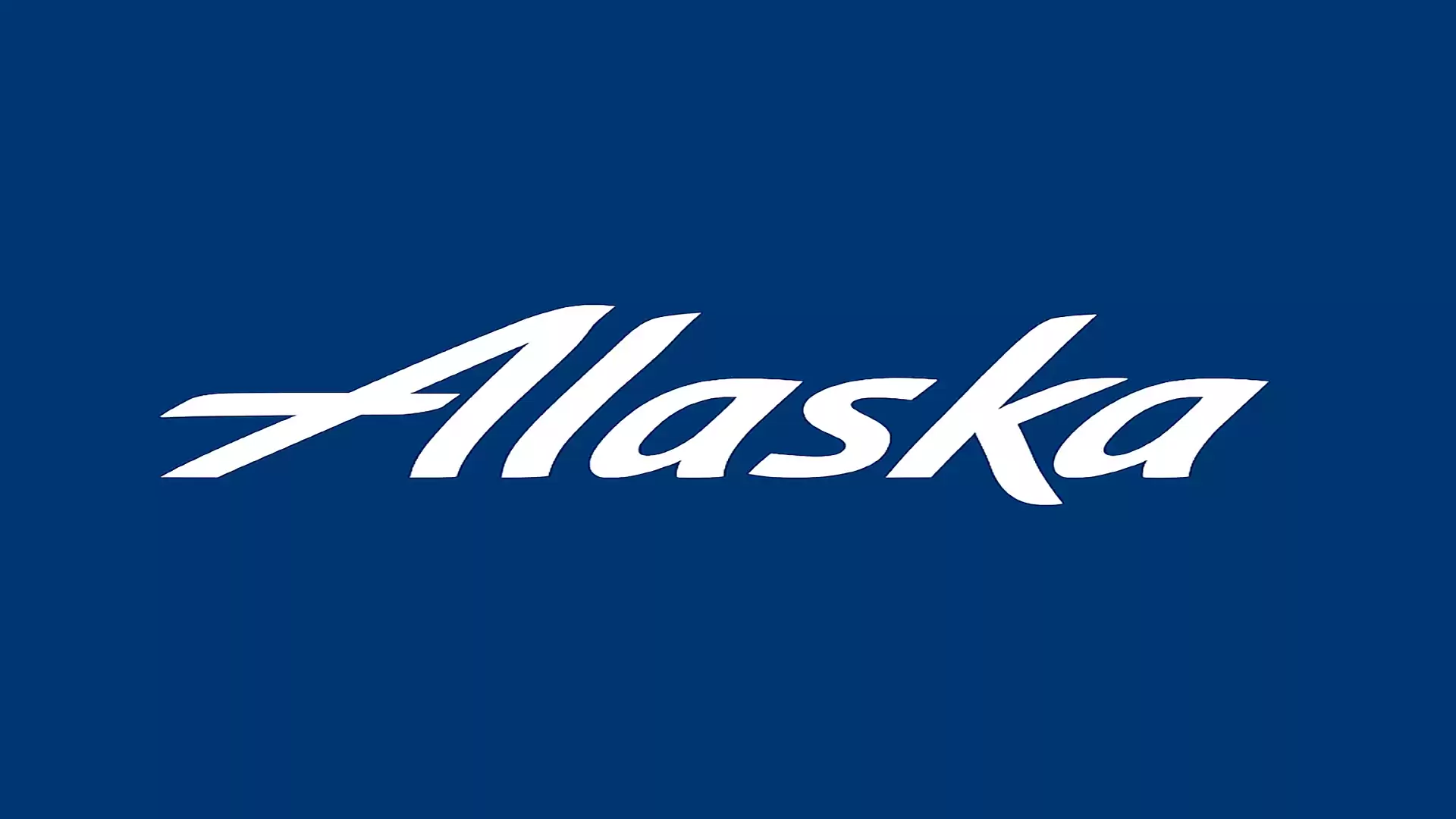 Alaska logo on blue background.