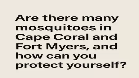 Question about many mosquitoes in Cape Coral and Fort Myers and how to protect yourself.