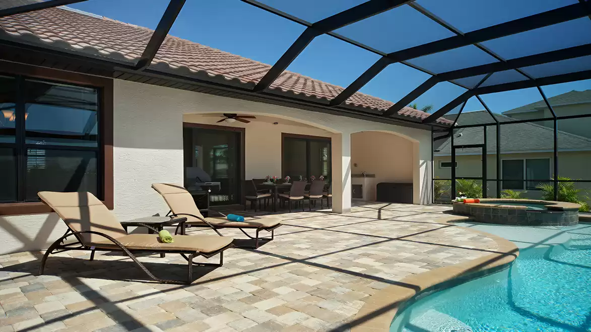 West patio exposure allows you to enjoy the sunshine from mid-day on until sunset