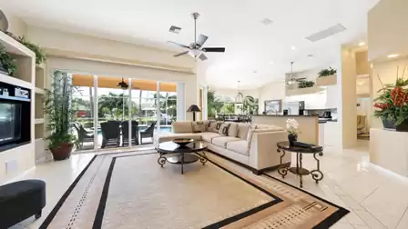 The open floor plan creates a very spacious and airy atmosphere