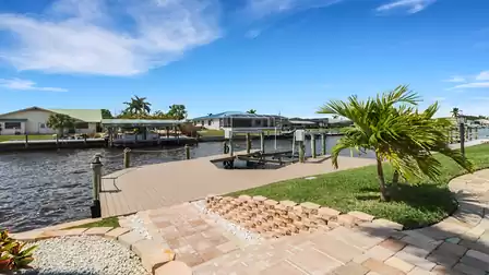 View of the boat lift and the large canal terrace