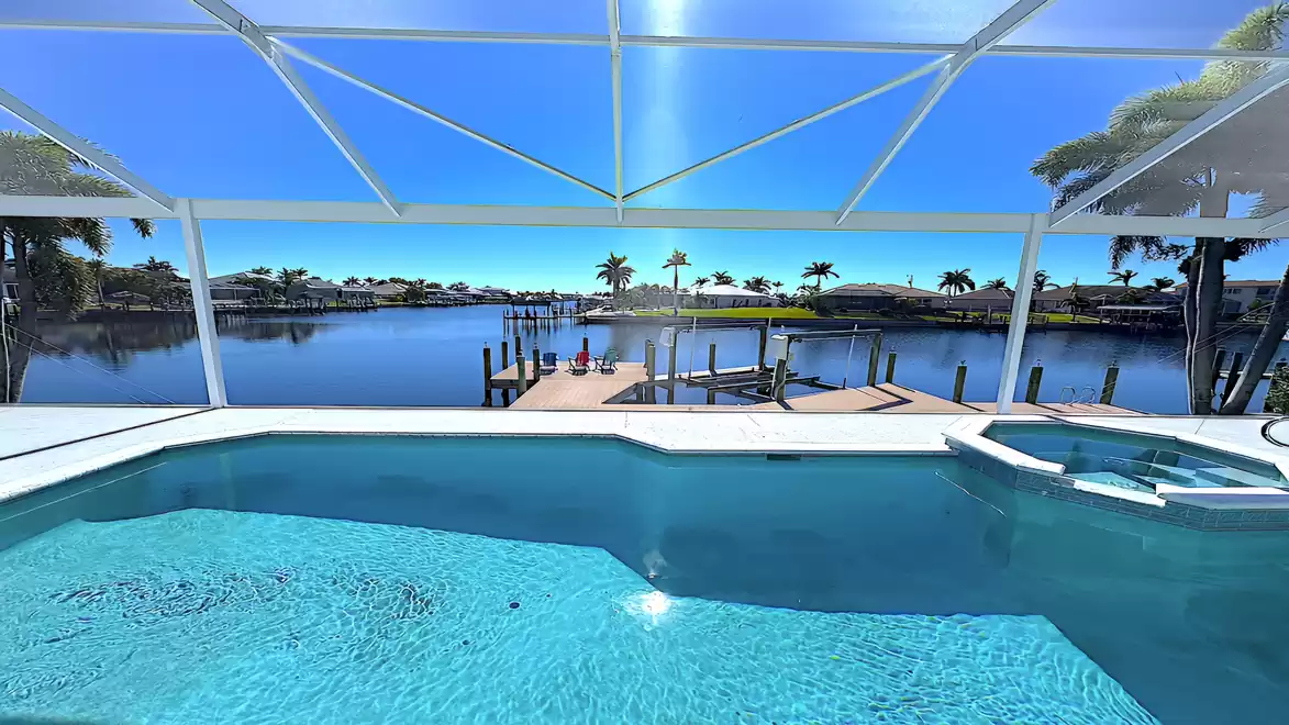 View of the wide canal from the pool area