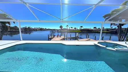 View of the wide canal from the pool area