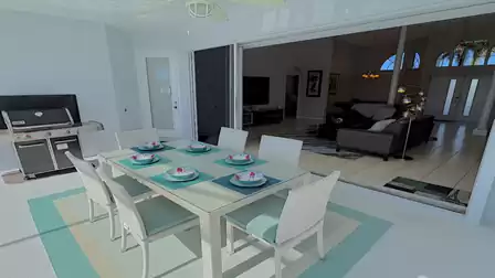 Dining area on the covered patio