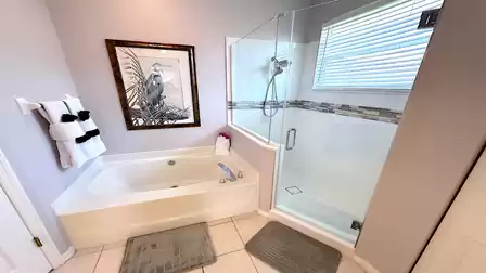 Bathtub, shower and separate toilet