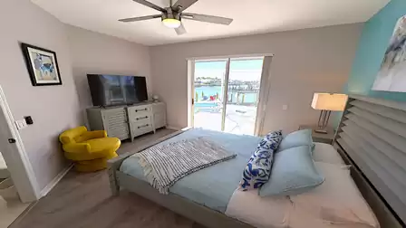 The third bedroom tempts you to enjoy a good night's sleep or an evening of crime thrillers