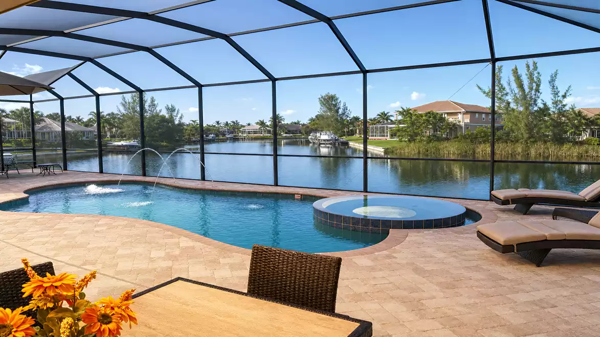 Both the saltwater pool and the spa can be electrically heated