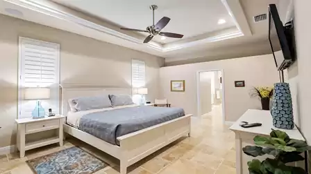 The master bedroom features a King size bed