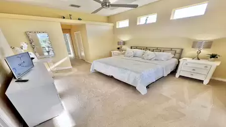 The master bedroom features a King size bed