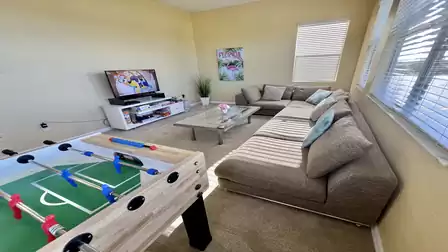 There is a games room on the upper floor - table football included