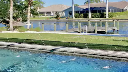 The large dock invites you to go fishing or sunbathe - have fun