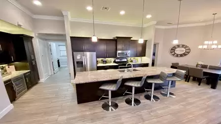 Cooking is fun in the large modern kitchen