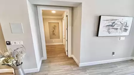 Hallway to the bedroom and bathroom