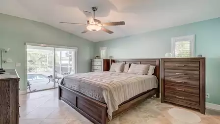 You can access the pool area directly from the master bedroom