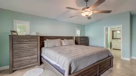 The bedroom features a King size bed