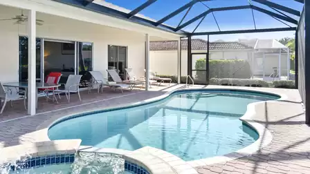 Both the pool and the adjacent spa are electrically heated