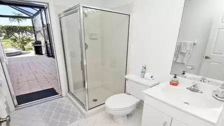 Pool bath with shower