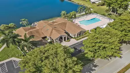 The clubhouse has a fitness studio and a heated communal pool