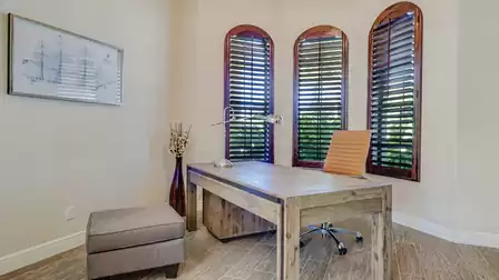 This extravagant workstation is convenient for writing postcards