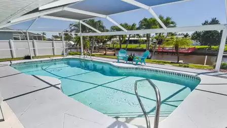 Even when the water is cooler, you can swim laps in the electrically heated pool