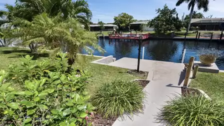 Idyllic view of the terrace on the canal