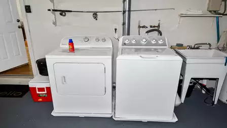 Washer and dryer in the garage