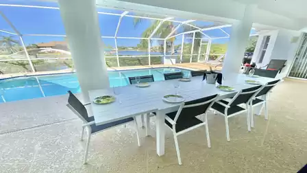 Take a seat at the large dining table