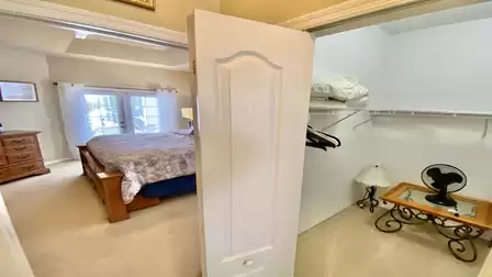 View of the master bedroom and the walk-in closet