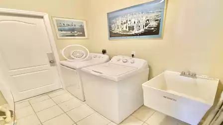 Washer and dryer are available in the utility room
