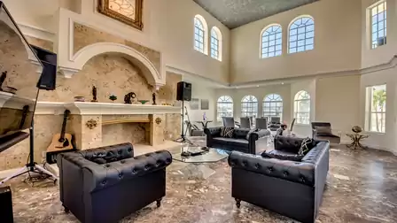 ... and enjoy the marble fireplace on cooler evenings
