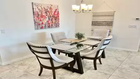 Dining area with stylish decor