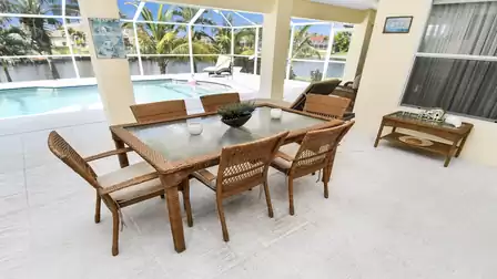 Your outdoor dining room with a great view of the canal