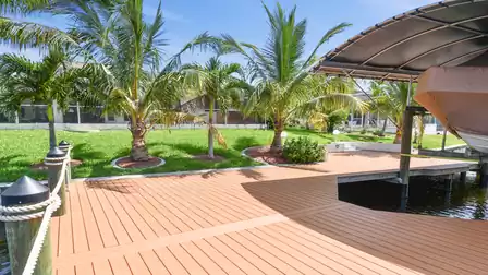 View towards the house and pool terrace