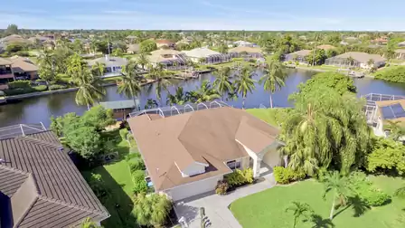 Bird's eye view of Villa Daria with front garden and rear view