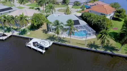 The villa and the associated boat lift from above