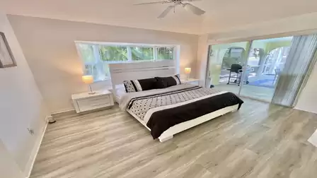 From the spacious bedroom with oversized double bed you have direct access to the terrace