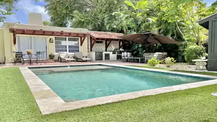 View of the outdoor area with barbecue