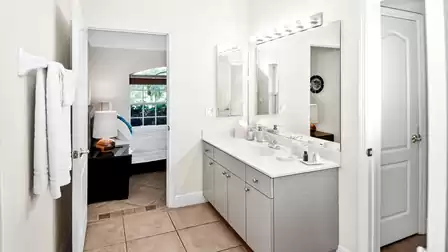 The 2nd bathroom is accessible from both bedrooms