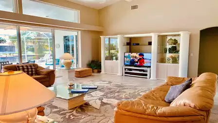 There is also a TV in the living room