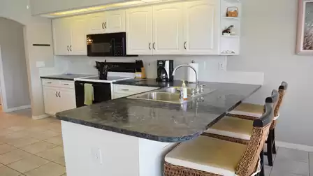 Modern kitchen in black and white