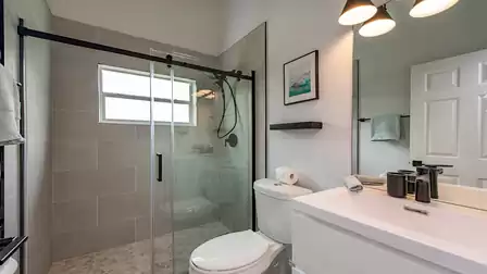 Second bathroom with large walk-in shower